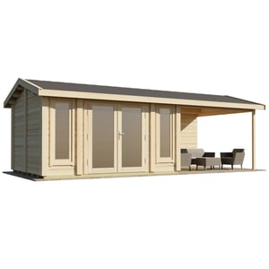 Lillevilla Pavilion with Canopy 7m x 3m Log Cabin